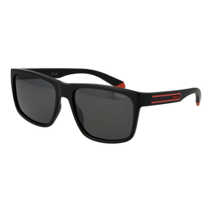 Polaroid Men’s Sunglasses – Black Plastic Frame, Grey Polarised Lenses