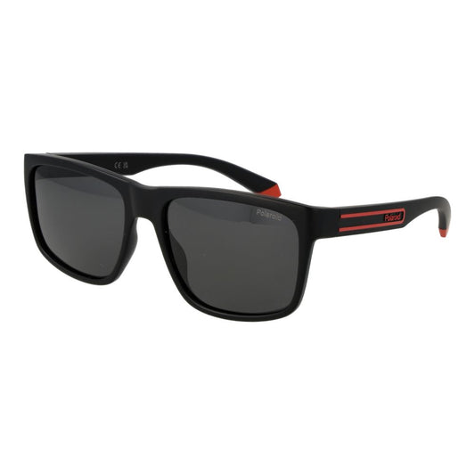 Polaroid Men’s Sunglasses – Black Plastic Frame, Grey Polarised Lenses