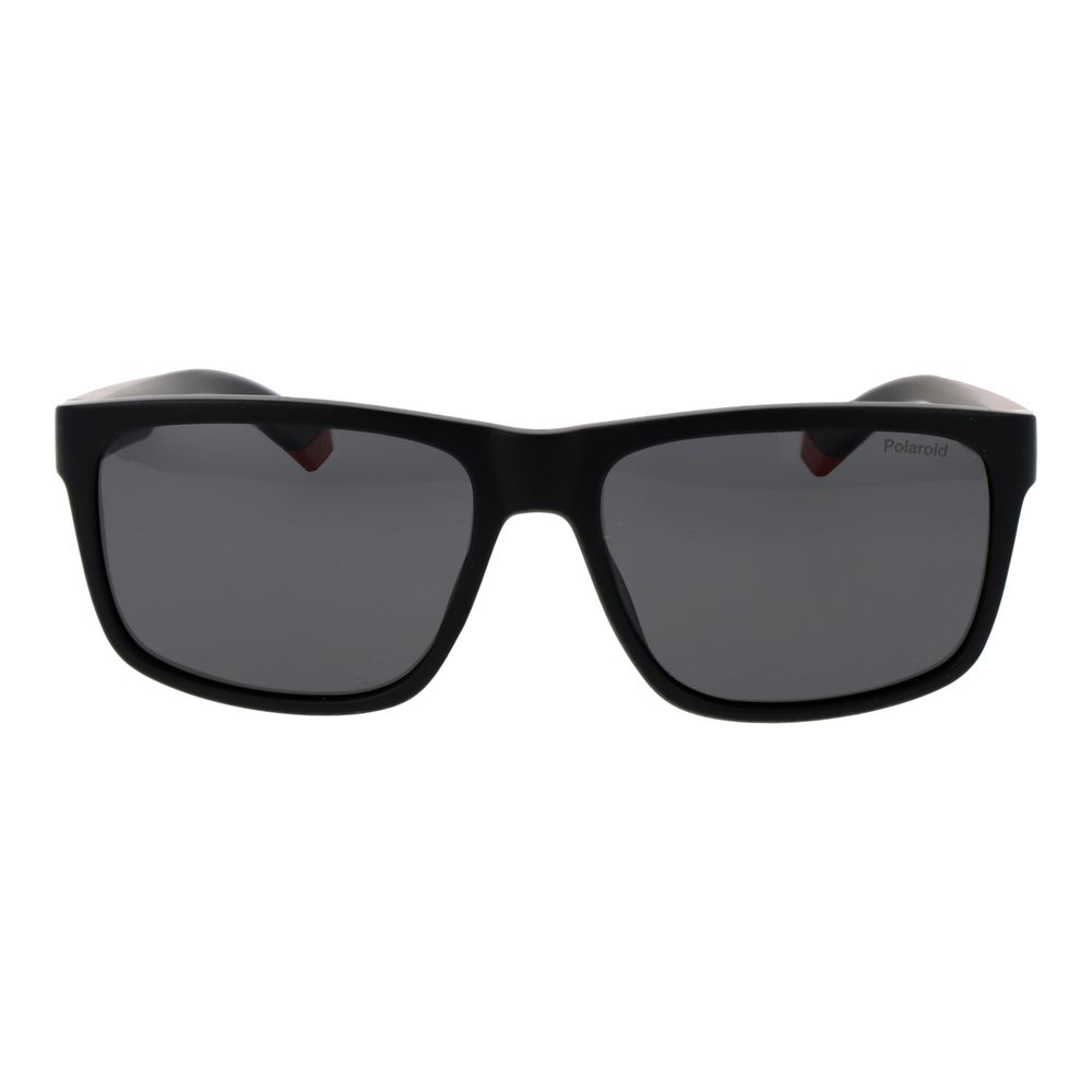Polaroid Men’s Sunglasses – Black Plastic Frame, Grey Polarised Lenses
