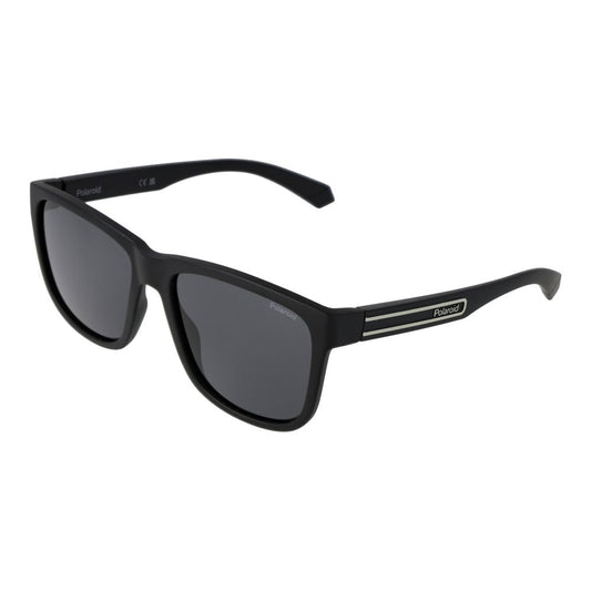 Polaroid Men's Sunglasses – Black Plastic Frame, Grey Polarized Lenses