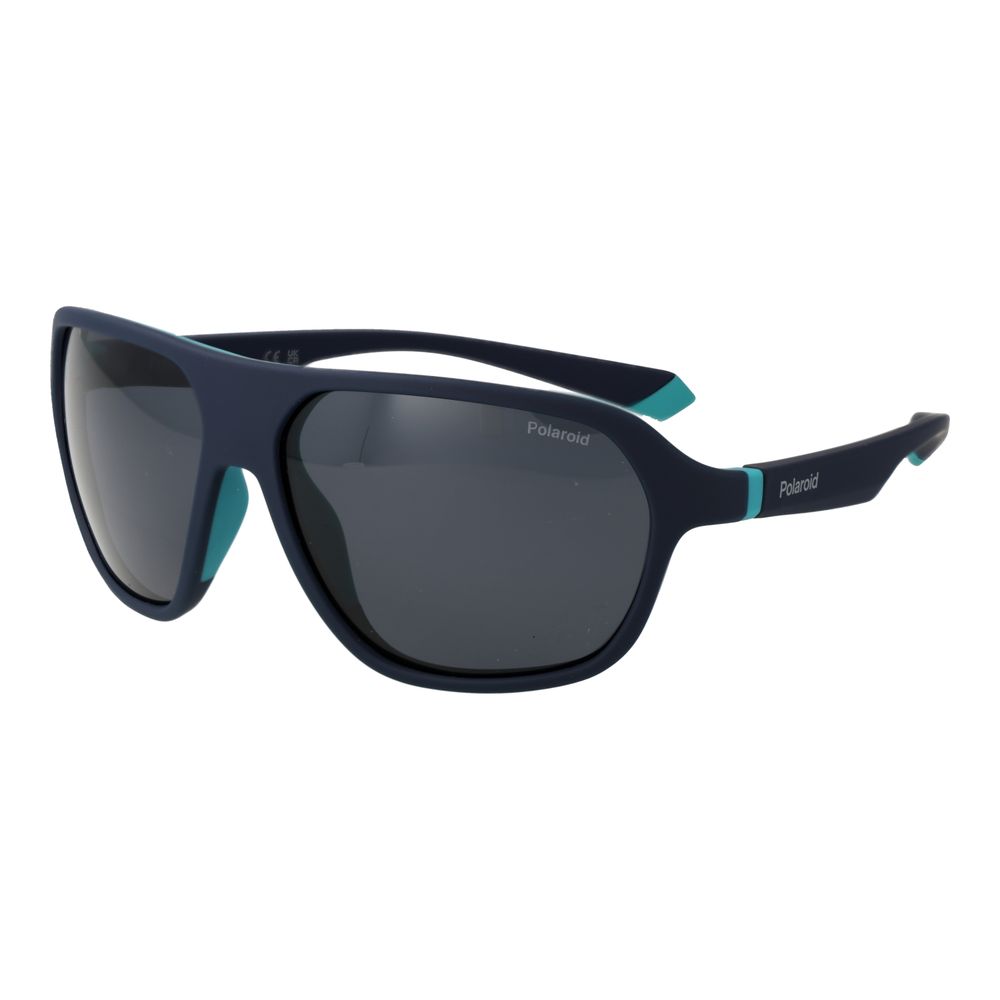 Polaroid Unisex Sunglasses – Blue Plastic Frame, Grey Lenses