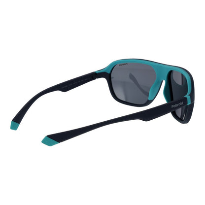 Polaroid Unisex Sunglasses – Blue Plastic Frame, Grey Lenses