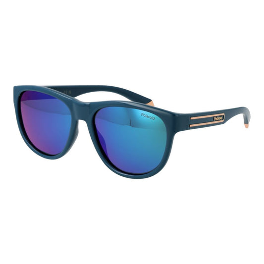 Polaroid Unisex Sunglasses – Green Plastic Frame, Grey Mirrored Lenses