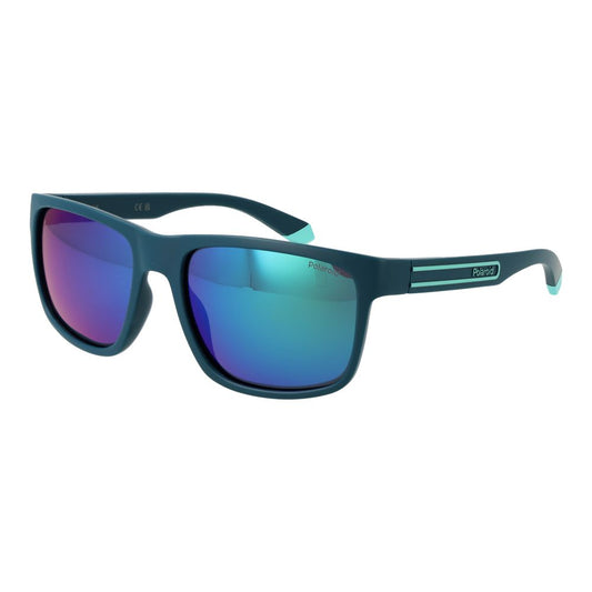 Polaroid Men's Bicolor Sunglasses – Green Plastic Frame, Grey Polarized Lenses