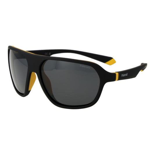 Polaroid Unisex Sunglasses – Black Plastic Frame, Grey Polarized Lenses