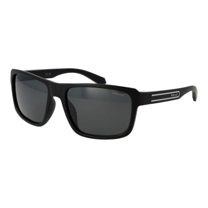 Polaroid Men's Sunglasses – Black Plastic Frame, Grey Polarized Lenses