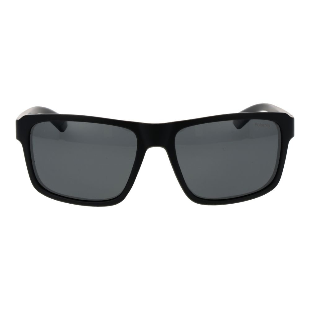 Polaroid Men's Sunglasses – Black Plastic Frame, Grey Polarized Lenses
