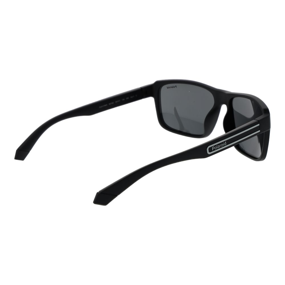 Polaroid Men's Sunglasses – Black Plastic Frame, Grey Polarized Lenses