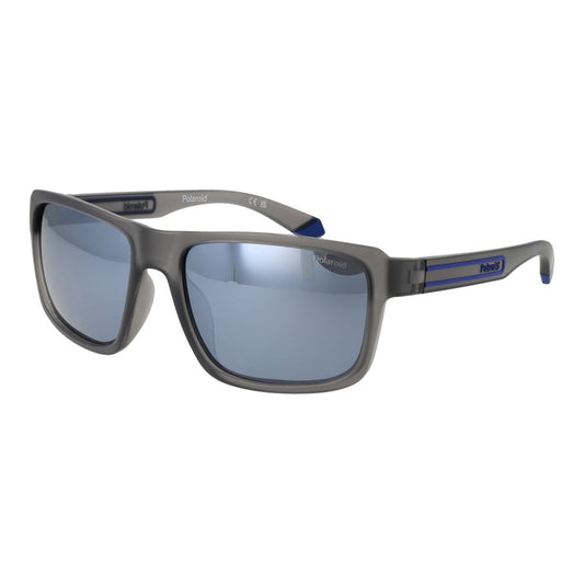 Polaroid Men's Sunglasses – Grey Plastic Frame, Mirrored Lenses