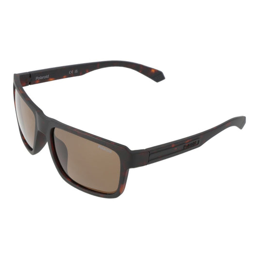Polaroid Men’s Sunglasses – Brown Plastic Frame, Polarized Lenses