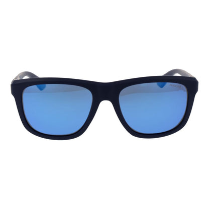 Polaroid Unisex Sunglasses – Blue Plastic Frame, Grey Mirrored Lenses