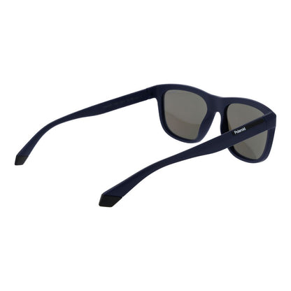 Polaroid Unisex Sunglasses – Blue Plastic Frame, Grey Mirrored Lenses