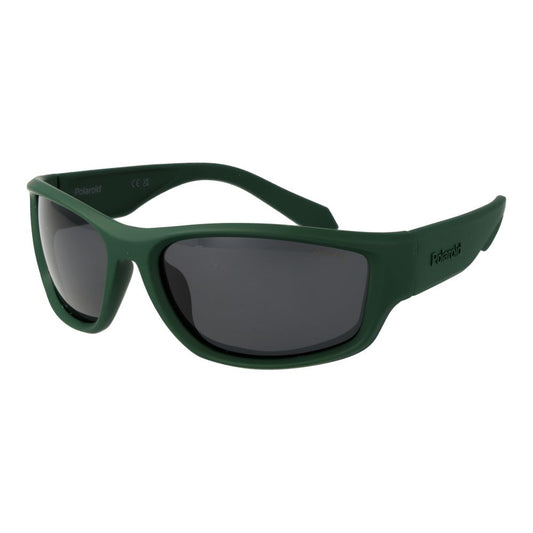 Polaroid Men's Bicolor Sunglasses – Green Plastic Frame, Grey Lenses