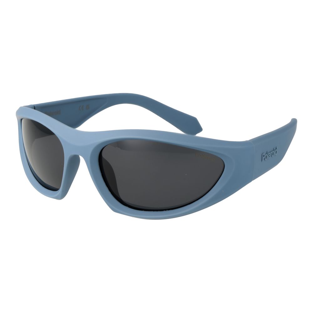 Polaroid Unisex Sunglasses – Blue Plastic Frame, Grey Lenses
