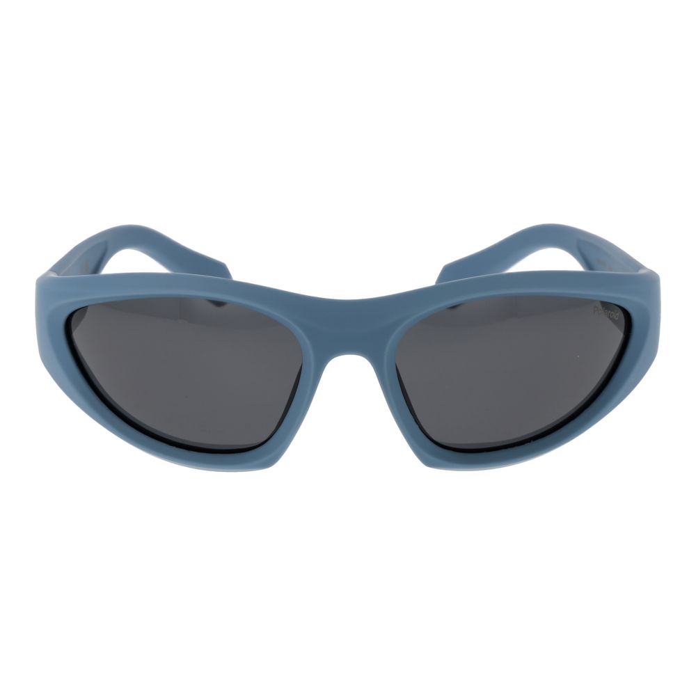 Polaroid Unisex Sunglasses – Blue Plastic Frame, Grey Lenses