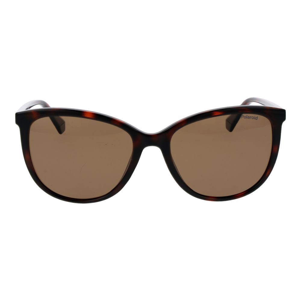 Polaroid Women's Sunglasses – Brown Plastic Frame, Polarized Lenses