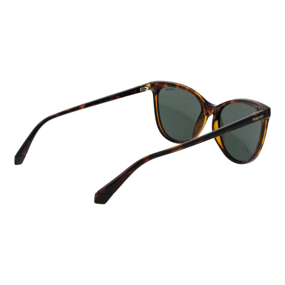 Polaroid Women’s Sunglasses – Brown Plastic Frame, Green Lenses