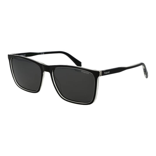 Polaroid Men's Sunglasses – Black Plastic Frame, Grey Lenses