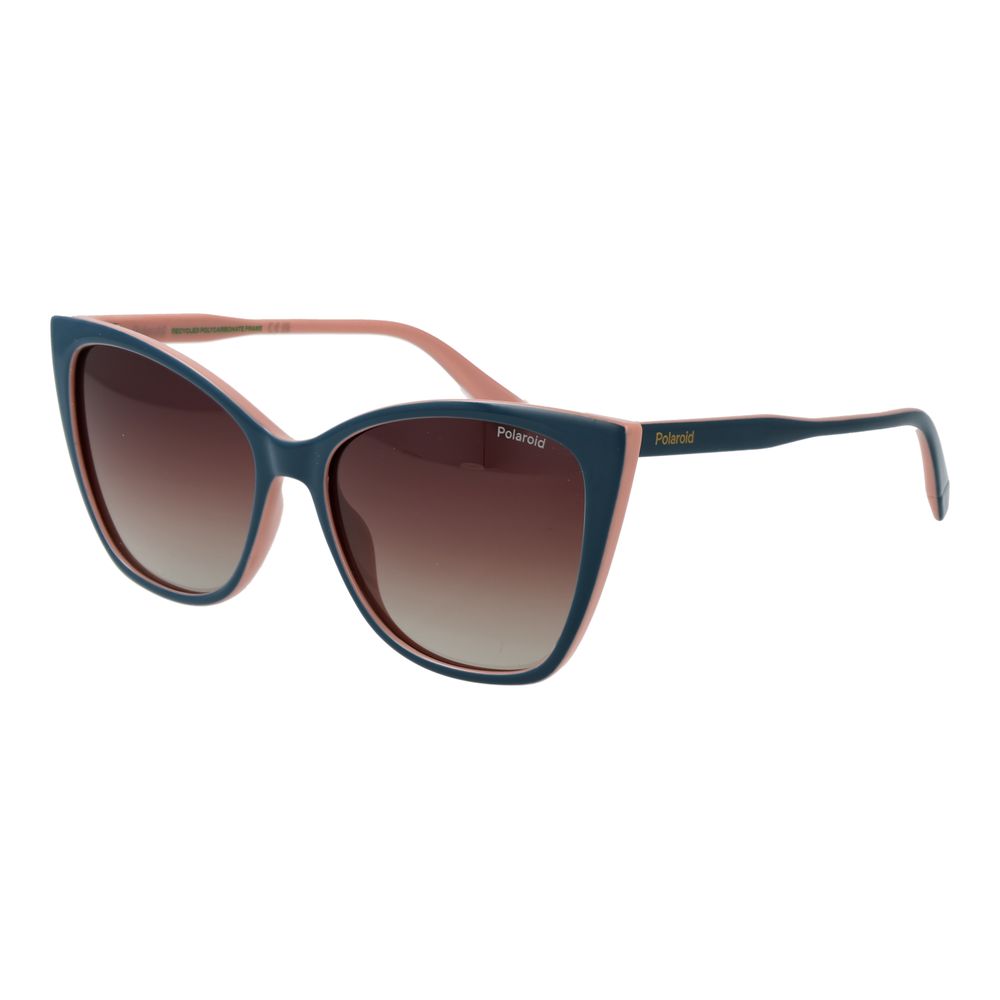 Polaroid Women’s Sunglasses – Green Plastic Frame, Brown Polarized Lenses