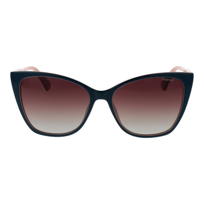Polaroid Women’s Sunglasses – Green Plastic Frame, Brown Polarized Lenses