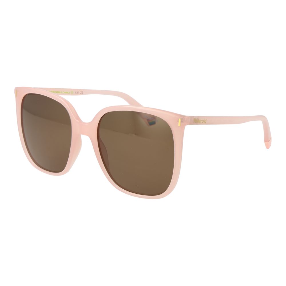 Polaroid Women's Sunglasses – Pink Plastic Frame, Brown Lenses