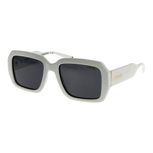Polaroid Unisex Sunglasses – White Plastic Frame, Grey Lenses