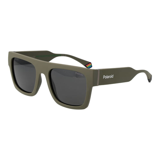 Polaroid Unisex Sunglasses – Green Plastic Frame, Grey Polarized Lenses