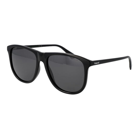 Polaroid Men's Sunglasses – Black Plastic Frame, Grey Polarized Lenses