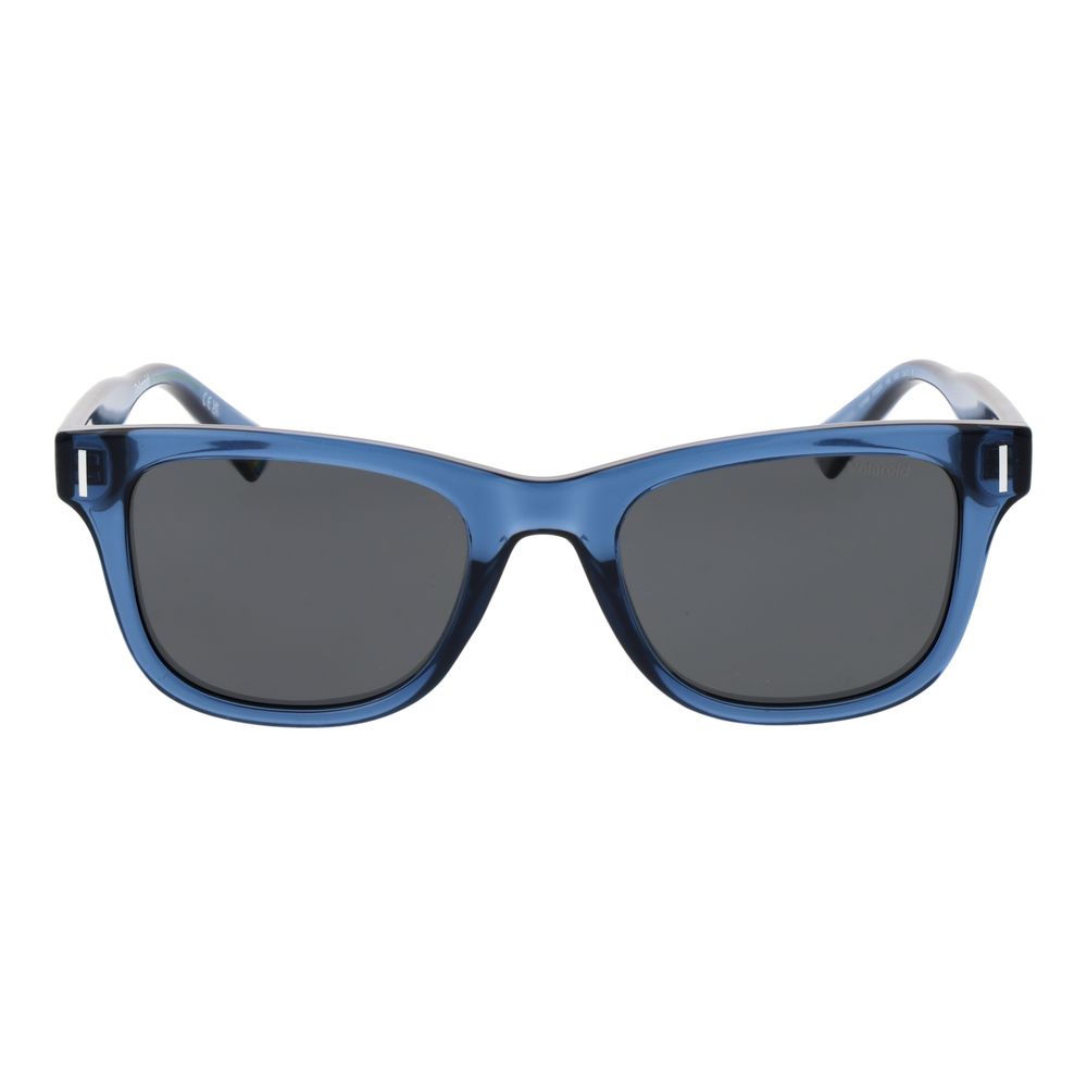 Polaroid Unisex Sunglasses – Blue Plastic Frame, Grey Polarized Lenses