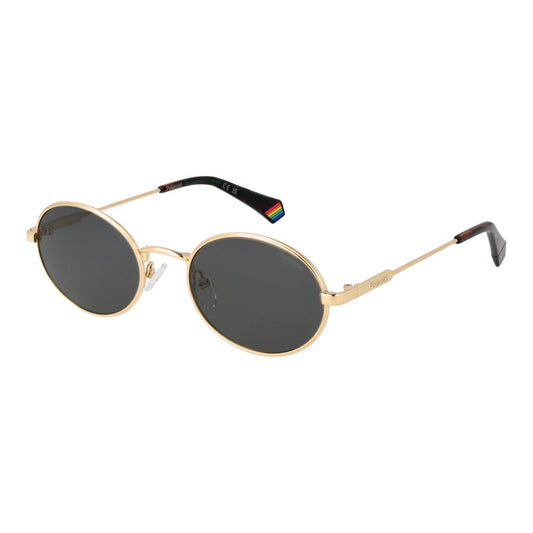 Polaroid Unisex Gold Metal Sunglasses – Polarized Grey Lenses