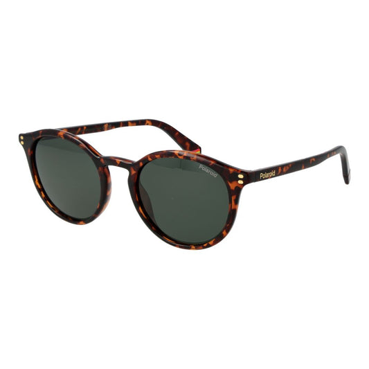 Polaroid Unisex Sunglasses – Brown Plastic Frame, Green Lenses