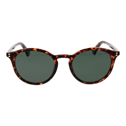 Polaroid Unisex Sunglasses – Brown Plastic Frame, Green Lenses