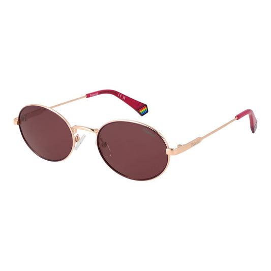 Polaroid Unisex Sunglasses – Pink Metal Frame, Polarized Lenses