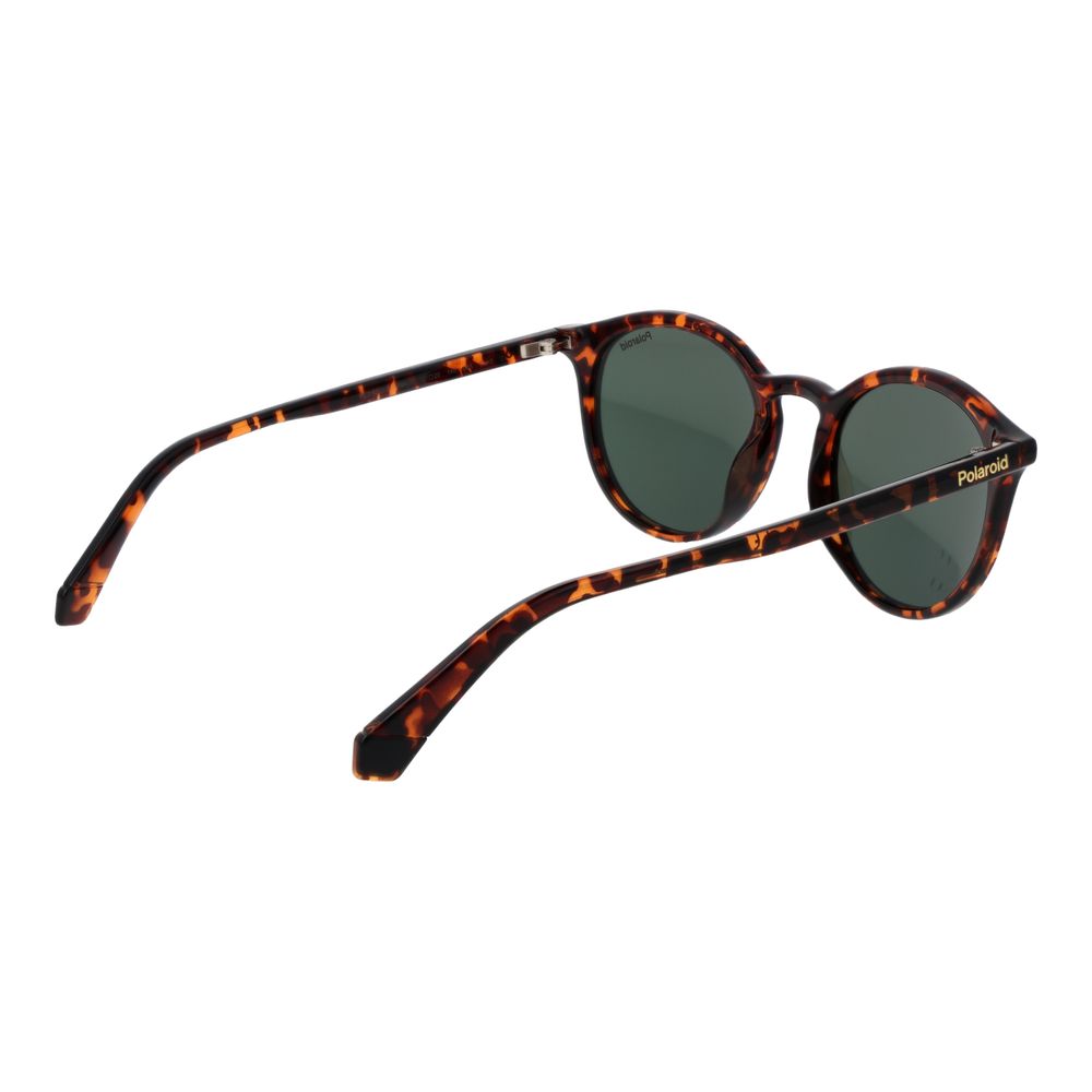 Polaroid Unisex Sunglasses – Brown Plastic Frame, Green Lenses