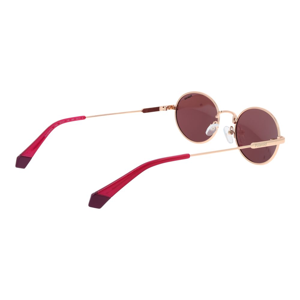 Polaroid Unisex Sunglasses – Pink Metal Frame, Polarized Lenses