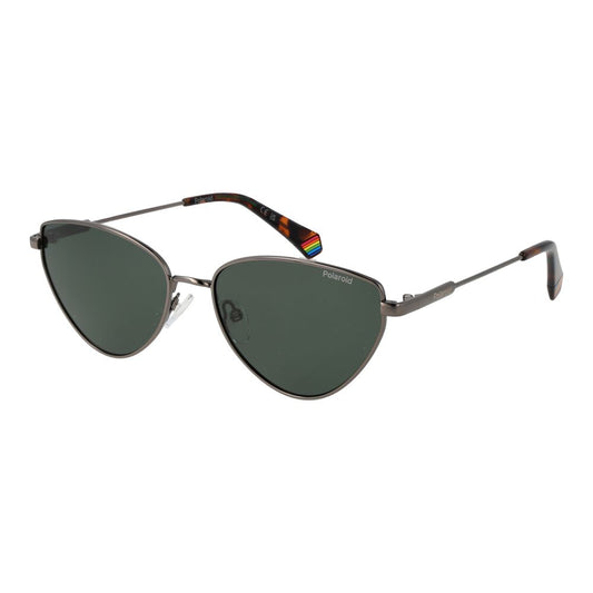 Polaroid Women’s Sunglasses – Grey Metal Frame, Green Lenses