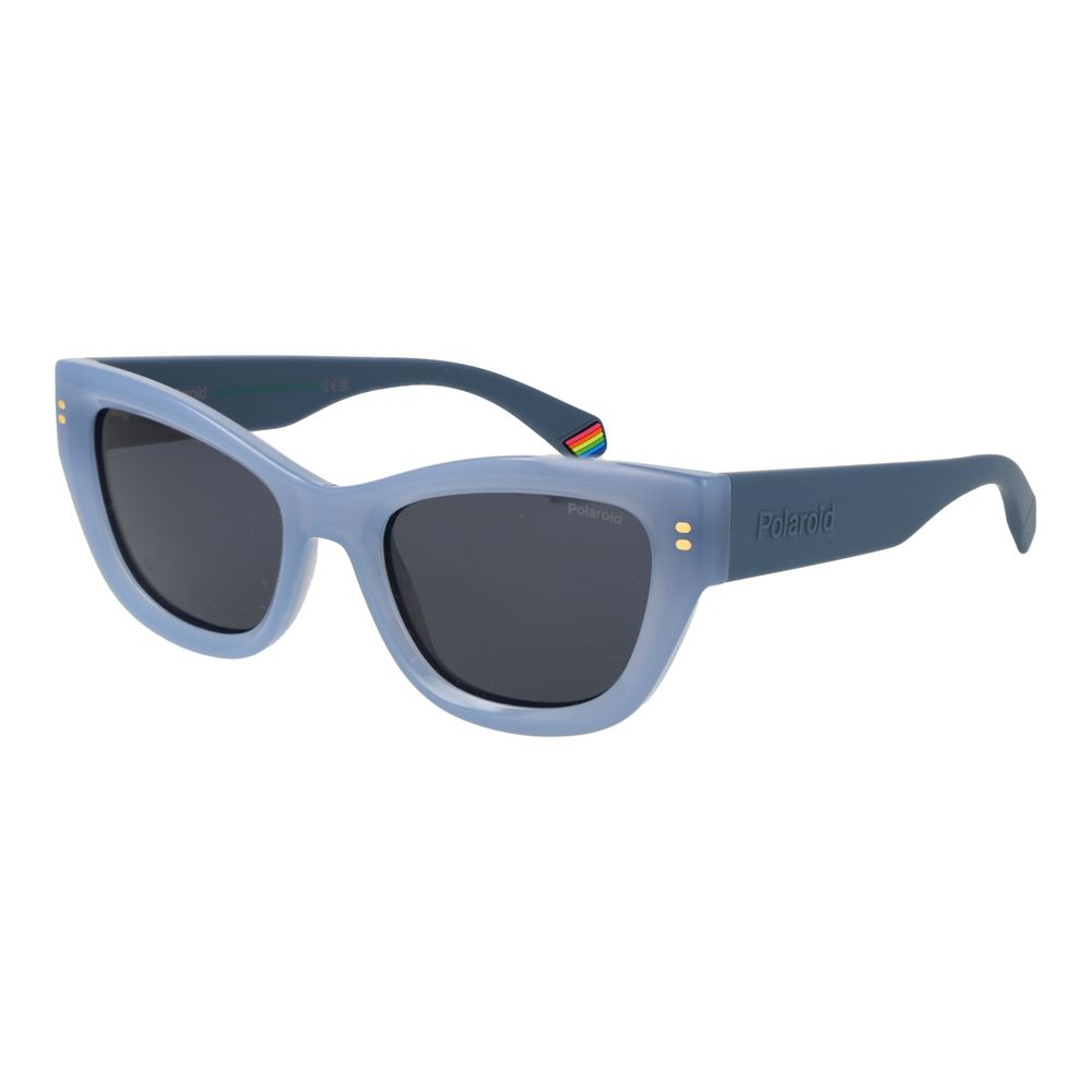Polaroid Women’s Sunglasses – Blue Plastic Frame, Grey Polarized Lenses