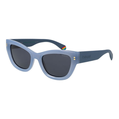 Polaroid Women’s Sunglasses – Blue Plastic Frame, Grey Polarized Lenses