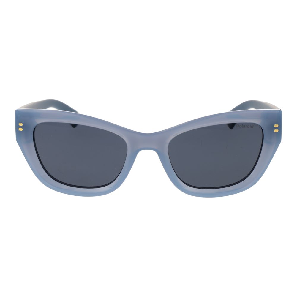 Polaroid Women’s Sunglasses – Blue Plastic Frame, Grey Polarized Lenses