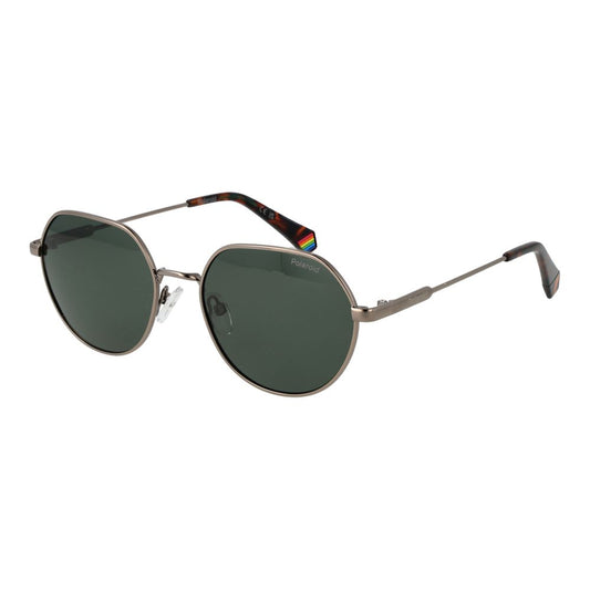 Polaroid Unisex Gray Metal Sunglasses with Polarized Lenses
