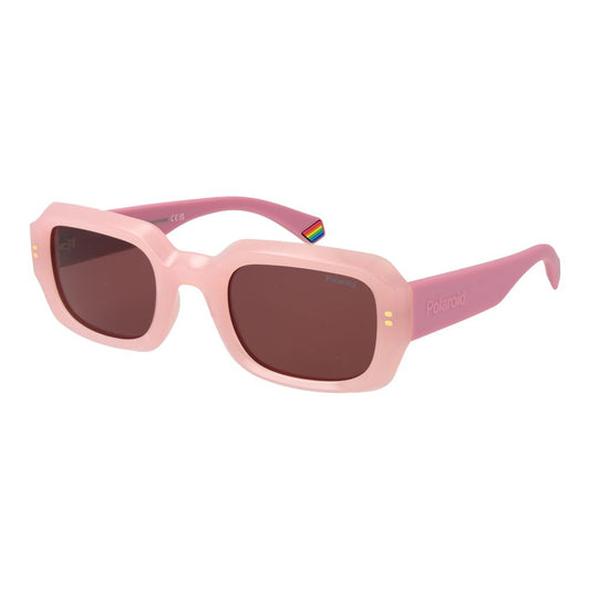 Polaroid Unisex Sunglasses – Pink Plastic Frame, Polarized Lenses