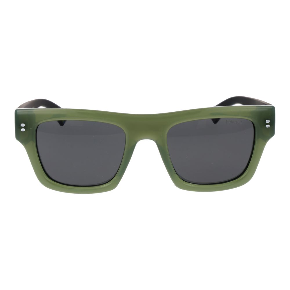 Polaroid Men’s Sunglasses – Green Plastic Frame, Grey Lenses