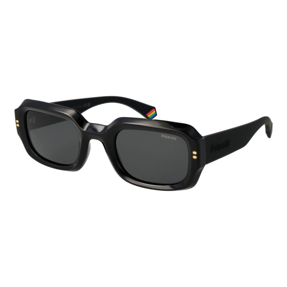 Polaroid Unisex Sunglasses – Black Plastic Frame, Grey Lenses
