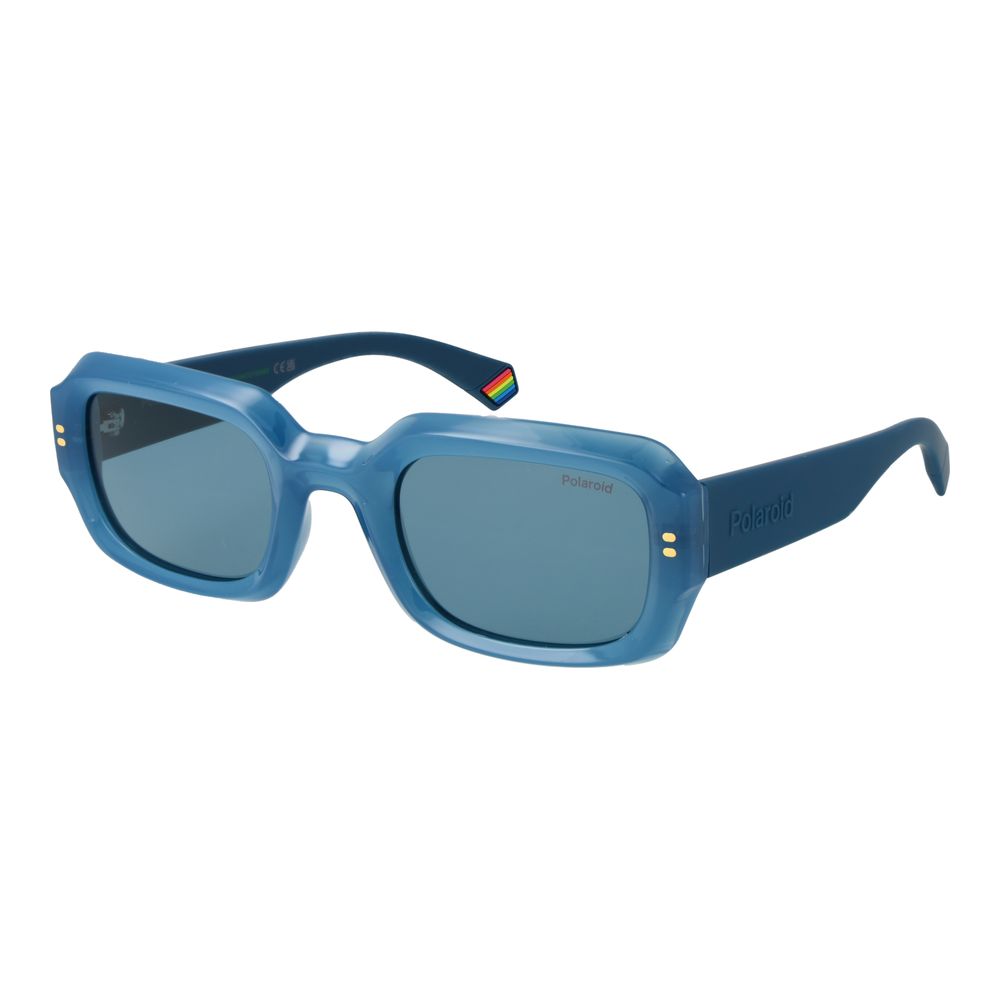 Polaroid Unisex Sunglasses – Blue Plastic Frame, Polarized Lenses