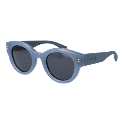 Polaroid Unisex Sunglasses – Blue Plastic Frame, Grey Lenses