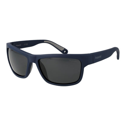 Polaroid Men’s Sunglasses – Blue Plastic Frame, Grey Polarized Lenses