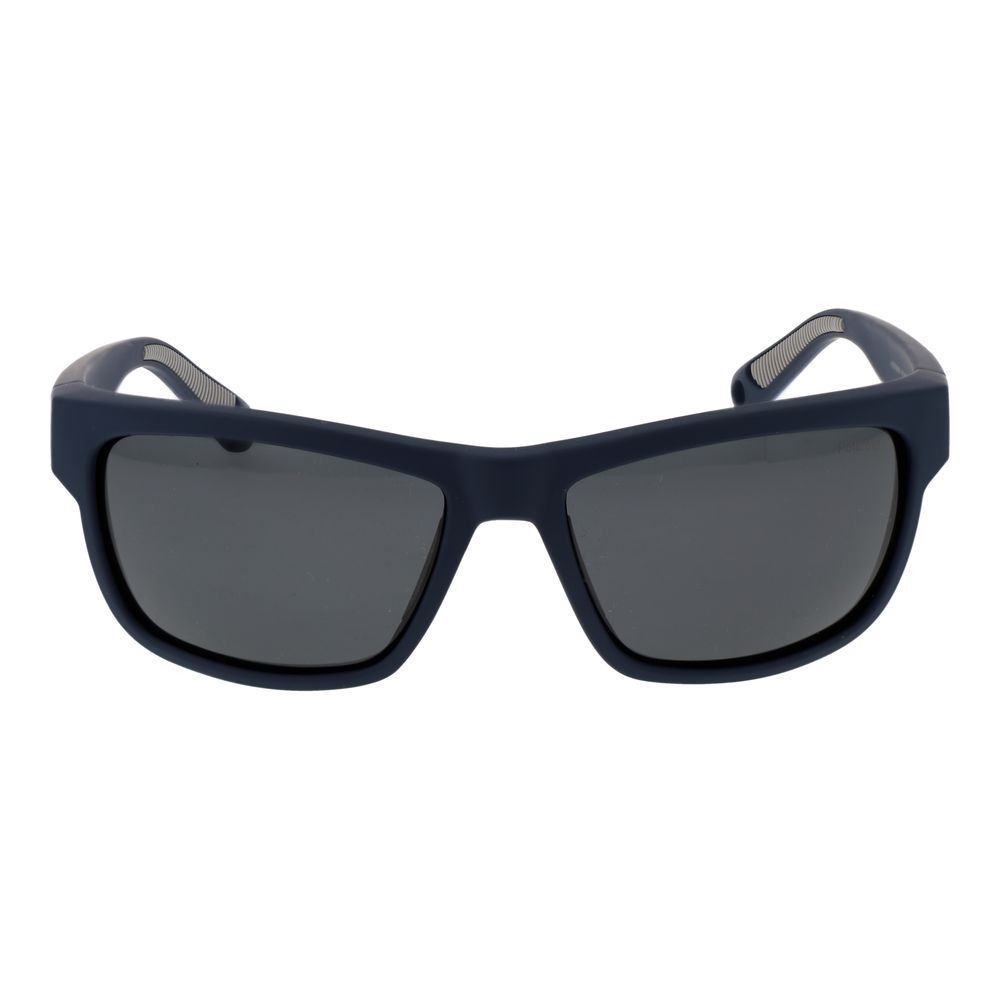Polaroid Men’s Sunglasses – Blue Plastic Frame, Grey Polarized Lenses