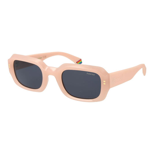 Polaroid Unisex Sunglasses – Pink Plastic Frame, Grey Lenses