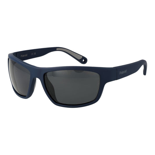 Polaroid Unisex Sunglasses – Blue Plastic Frame, Grey Lenses
