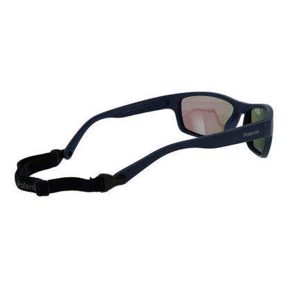 Polaroid Unisex Sunglasses – Blue Plastic Frame, Grey Mirrored Lenses